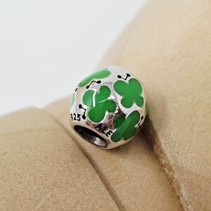 Pandora Green Enamel Butterfly Charm 925